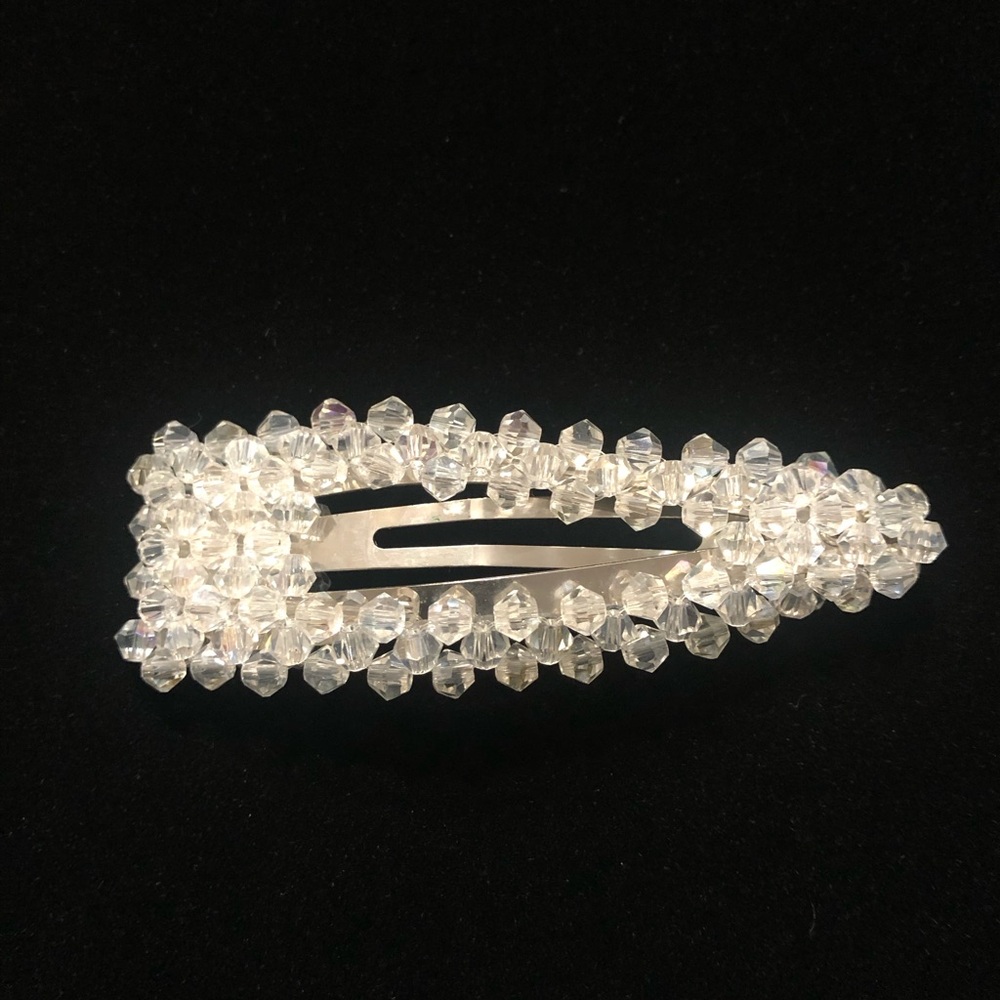 Clear Beaded Snap Hair Clip